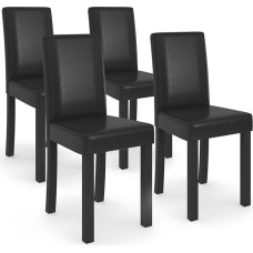 IDMarket Hannah Dining Chairs Set of 4 Black