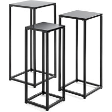 HAKU Möbel Flower Column Set of 3 Black Metal Dimensions W 22/30/30 x H 61/66/71 x D 22/26/30 cm Style: Modern