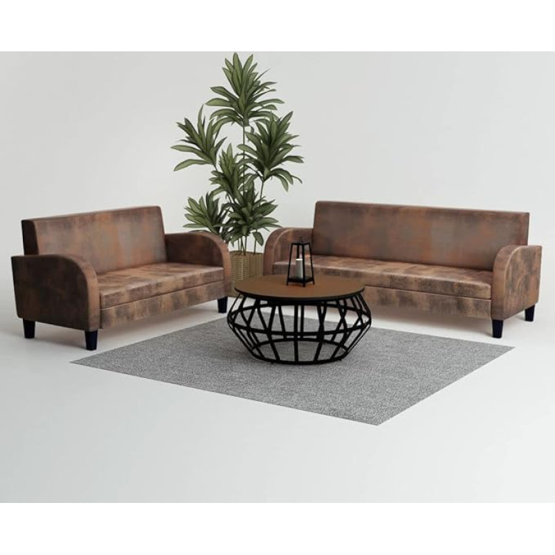 Mogou Sofa Set, 2-Piece Sofa Bed, Sofa Bed, Couch With, Sofa Bed, Sofas & Couches, Sofa Bed, Faux Leather in Suede Look, Brown