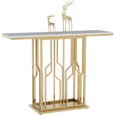 loeusjfnr Foyer-Sofatisch Schmal Modischer Konsolentisch Aus Edelstahl for Wohnzimmer, Metall-Endansichtstisch, Foyer, Marmor-Konsolentisch Langer Sofatisch mit Regalen