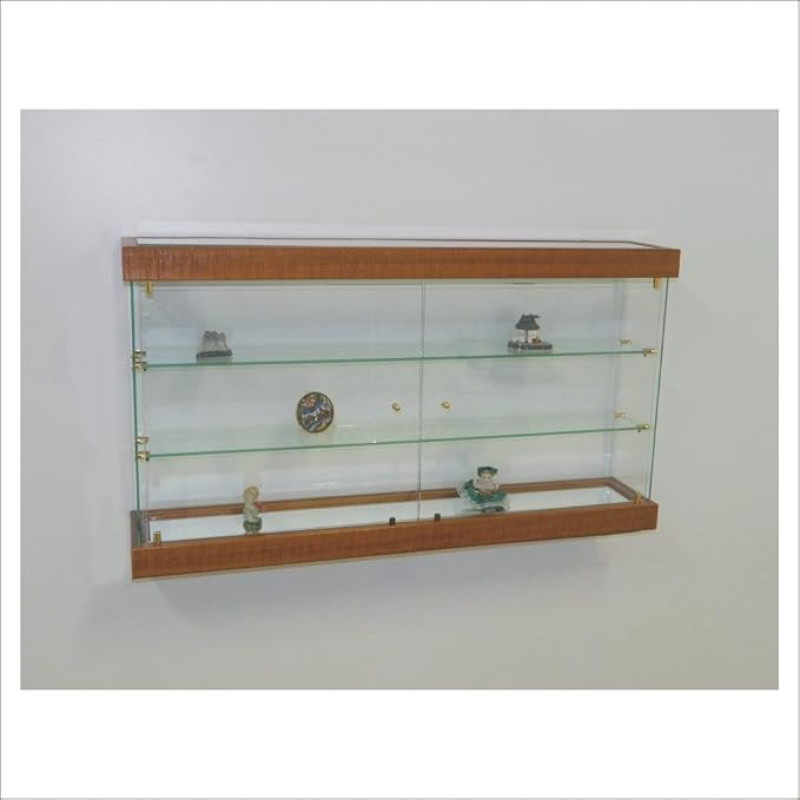 VM ART DESIGN GLASS BY VETRERIA MICELI Ethnic Style VMEBR6HT Glass Hanging Display Cabinet (Cherry Wood)