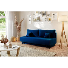 MEBLINI Ariana Sofa with Sleep Function, Extendable Sofa Bed with Bed Box, Sofa Bed with Sleep Function, Folding Sofa, Ariana, 202 x 97 x 94 cm, Blue Velvet