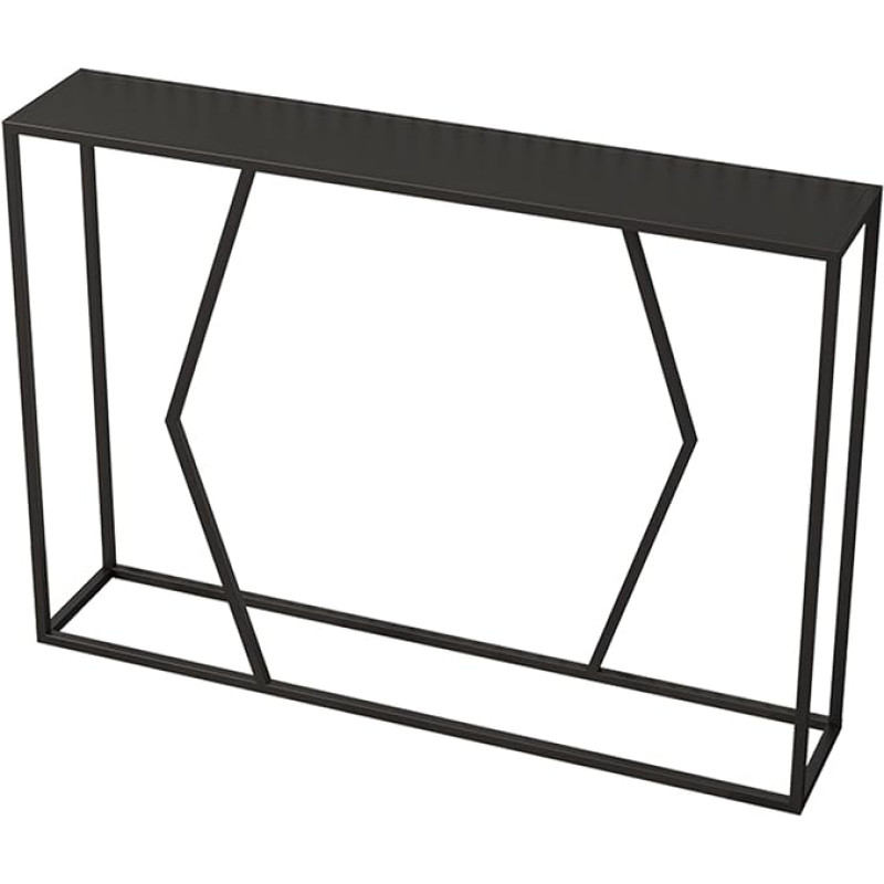 Konsolentisch Beistelltisch Konsolentisch für Flur, schwarzer Sofatisch aus Metall, schmaler Flurtisch, Konsolentisch aus massivem Eisen, rechteckiger Beistelltisch für kleine Räume, Wohnzim