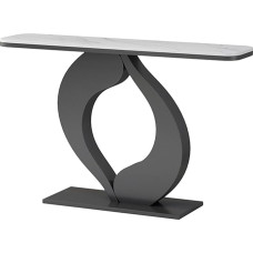 ZIGTUEI Narrow Console Table, Side Table with Metal Frame, Hallway Table with Metal Frame, Simple Living Room Sofa Table, for Living Room, Hallyway, Entrance (Black A, 120 cm / 47.2 inches)