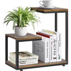 ZOXILEN G Shaped Side Table, 3-Tier Side Table for Indoor Couch Small Sofa Coffee Table with Metal Frame for Living Room Bedroom Bedside Table Bedside Table