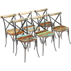 VidaXL Chaises de salle à manger 6 pièces Bois massif recyclé