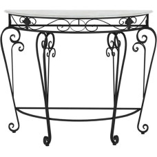 Black Console Table, Modern Metal Frame for Entryway, Living Room, Easy to Assemble, Semicircular Sofa Table for Small Rooms and Hallway