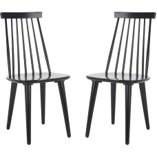 Safavieh American Homes Collection Side Chair, 43 cm, Grey Modern 17 Inch, Black