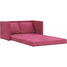 vidaXL Floor Sofa, Foldable Floor Bed Sofa with Sleep Function, Sofa Bed with Metal Frame, Folding Sofa Bed for Living Room, Bedroom, Wine Red Fabric