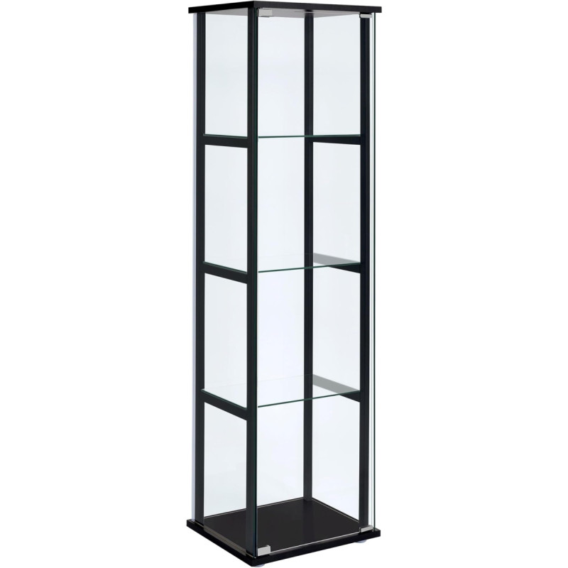 Coaster Home Furnishings Coaster Company of America Cary Curio Cabinet 16.8 x 14.2 x 63.7 Inches Black