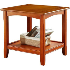 CAFIEDR Couchtisch Quadratischer Couchtisch, Sofatisch aus Massivholz, Nachttisch für Schlafzimmer, robust und langlebig, strukturell stabil - Größe optional,60 * 60 * 59cm