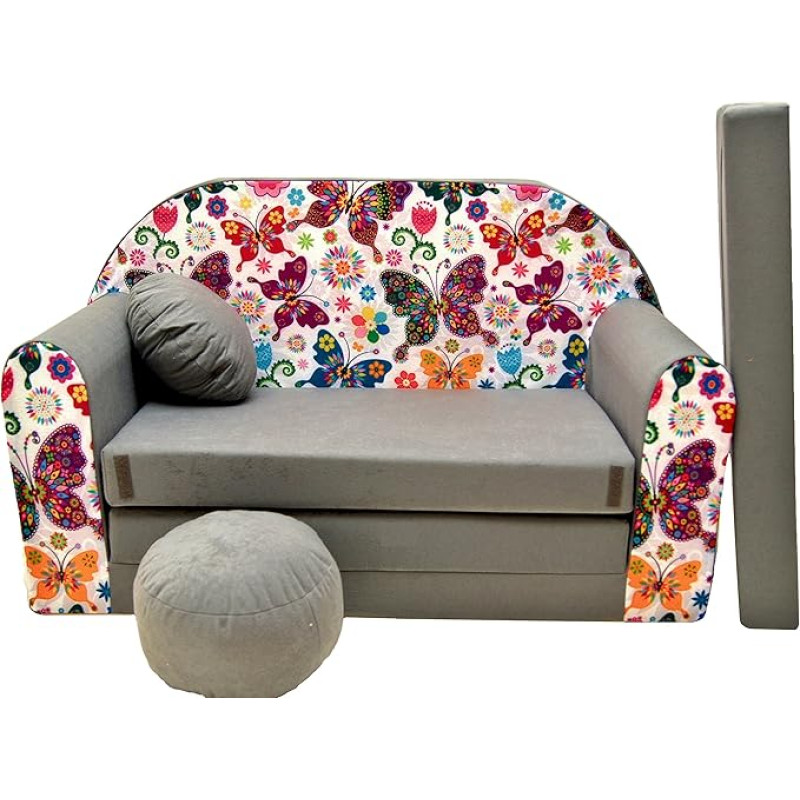 Pro Cosmo Children's Sofa Bed with Stool/Cushion