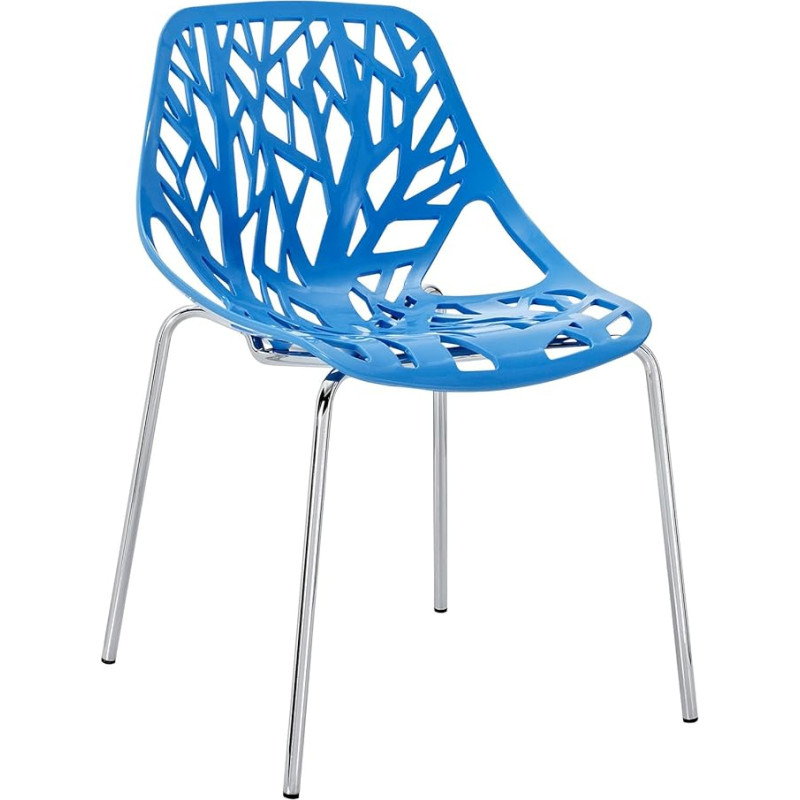 Modway Stackable Dining Chair in Blue