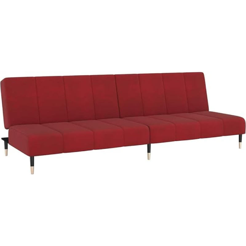 vidaXL Sofa Bed 2 Seater Wine Red Velvet Day Bed Guest Bed Sofa with Sleep Function Sofa Bed 2-in-1 Sofa 2 Seater Sofa Couch