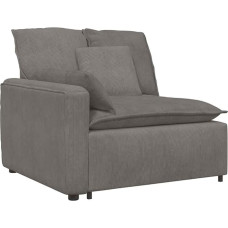 vidaXL Modular Sofa End Module with Armrest Cushion Light Grey 100 cm Modular Couch Sofa Modern Chic Sofa Sofa with Armrest Corduroy Fabric Sofa