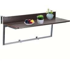 Balkon-Klapptisch Zur Wandmontage,An Der Wand Montierter Terrassen-Beistelltisch,Verstellbarer Balkon-Couchtisch,Klappbarer Hängetisch Für Drinnen Und Draußen(60 * 37cm/23.6 * 14.5in)