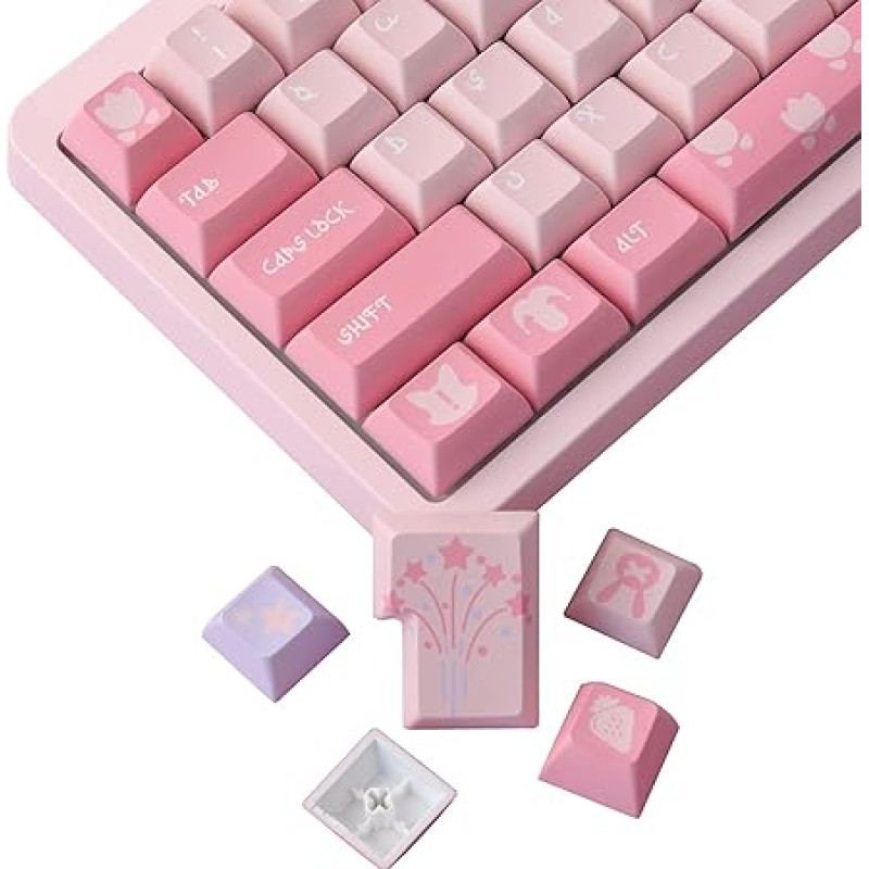 JakeTsai Keycaps, 143 Keys KCA Profile Custom Keycaps Set for Cherry MX Gateron Kailh Switches Mechanical Gaming Keyboard