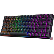 Geeky GK75 75% | Hot Swappable Mechanical Gaming Keyboard | 84 Keys Multi Colour RGB LED Backlight for PC/Mac Gamer| ANSI US American Layout (Black, Mechanical Speed Yellow)