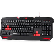 Redragon K301 AZERTY FR Gaming Keyboard with Membrane 12 Multimedia Keys Conflict Free Interchangeable Red Backlight Splashproof USB Compatible with Windows