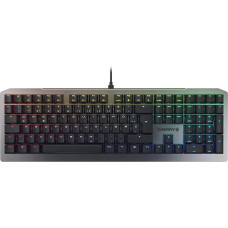 CHERRY MV 3.0 Mechanical Gaming Keyboard with RGB Lighting, German Layout (QWERTZ), Bright Aluminium Design, CHERRY MV Switches (VIOLA), Black
