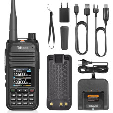 Talkpod A36plus 8W Dual Band Radio 3200 mAh akuga, suure ulatusega käsiraadio täiskasvanutele Walkie Talkies sisaldab täielikku komplekti (must)