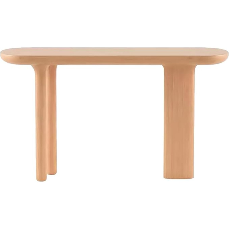 zxhrybh Console Table, Modern Console Table from the Middle of the Century, Oval Hallway Table, Narrow Sideboard for Hallway, Studio, Shop Entrance (Natural, 31.4 inches/80 cm)