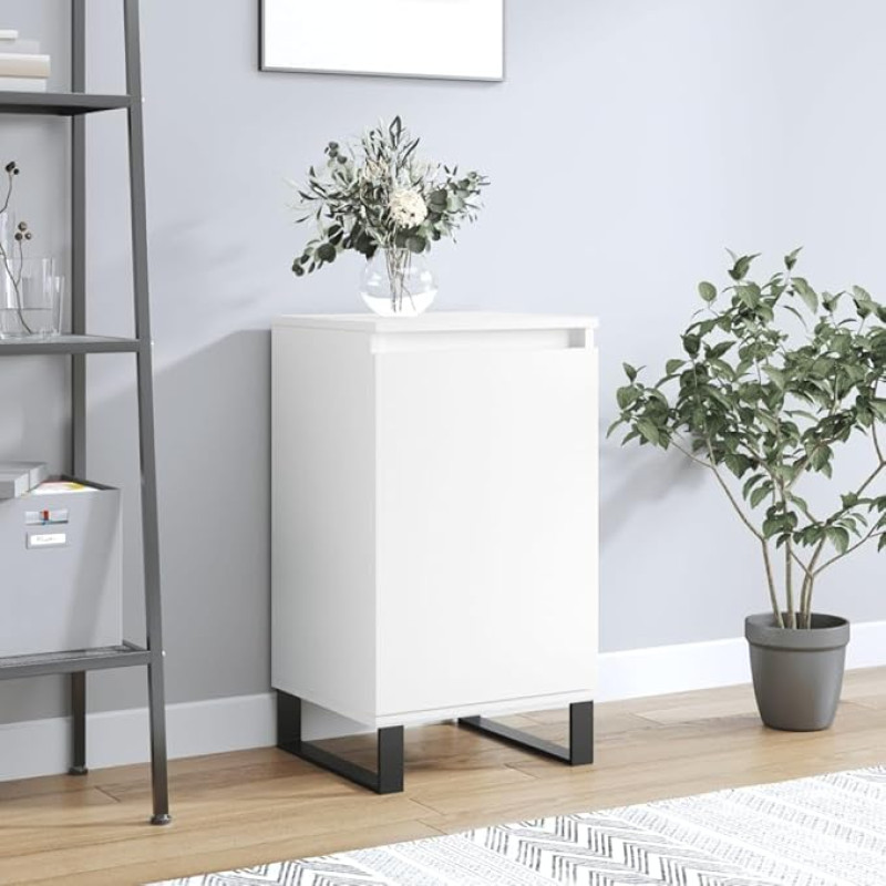 Homvdxl Industrial Storage Cabinet with Door & Shelf Storage, Narrow & Narrow Sideboard Cabinet for Bedroom, Kitchen, 40 x 35 x 70 cm, 1 Unit (White)