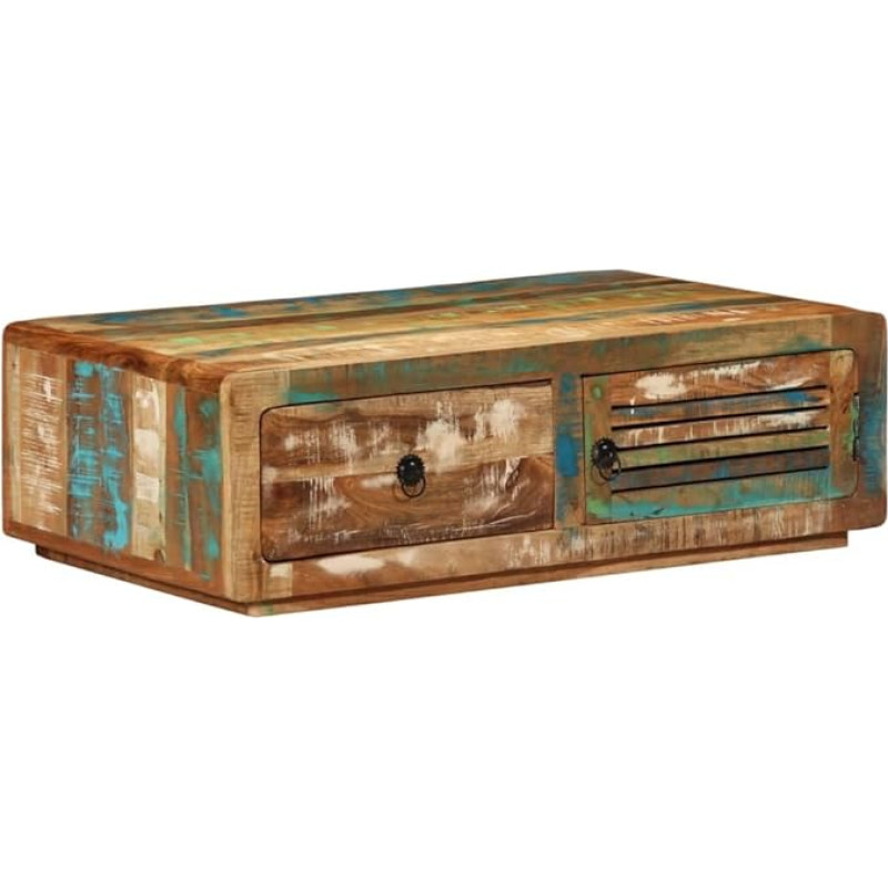 vidaXL Coffee Table, Side Table with Storage Space, Coffee Table, Sofa Table for Living Room, Tea Table, Wooden Table, Living Room Table, Solid Old Wood
