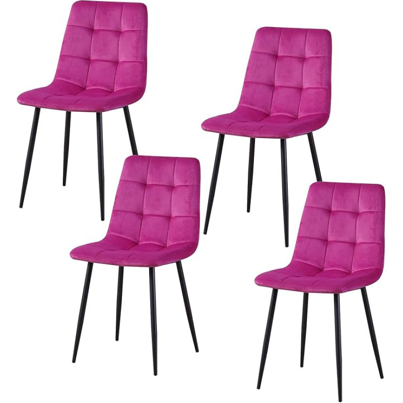 HTI-Living Mesa Velvet Dining Chair Set of 4 Pink Velvet