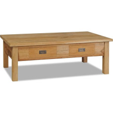vidaXL Solid Teak Coffee Table 100x60x35 cm Home Office Couch Table 2 Drawers