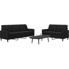 Juroupi 2-TLG. Sofagarnitur mit Kissen Sofa Wohnzimmer Sitzgruppe Wohnzimmer Sofa Set Sofas FüR Wohnzimmer Schwarz Samt - 3278396