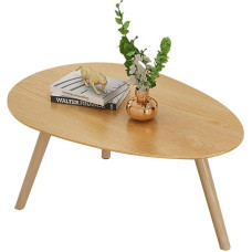 Exquisite Coffee Table Teardrop Shape Low Nordic Solid Wood Table (H45cm) Bedroom Leisure Table Study Table Small Apartment Sofa Side Table (Size : 100 x 60 x 45cm)