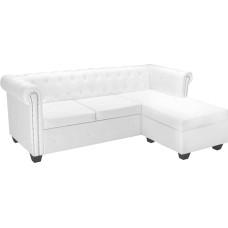 ZEYUAN Chesterfield Sofa, Sofa Bed, Sofa Bed, Sofa Bed, Sofas & Couches, Sofa Bed, in L-Shape Faux Leather, White