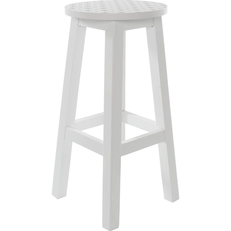 elbmöbel Large Stool Stool Pattern White Tall Wooden Stool Flower Table Plant Table