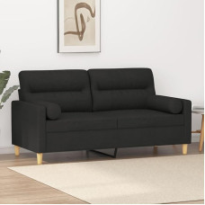 SECOLI Sofa 2 Seater Couch 2 Seater Sofa Lounge Couch Sofas & Couches for Living Room / Bedroom / Office / Living Room Black Fabric 2-Seater 140 cm-2