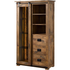 MASSIVMOEBEL24.DE Railway Lux #125 Display Cabinet Mango / Reclaimed Wood 100 x 45 x 175 cm Natural Varnished