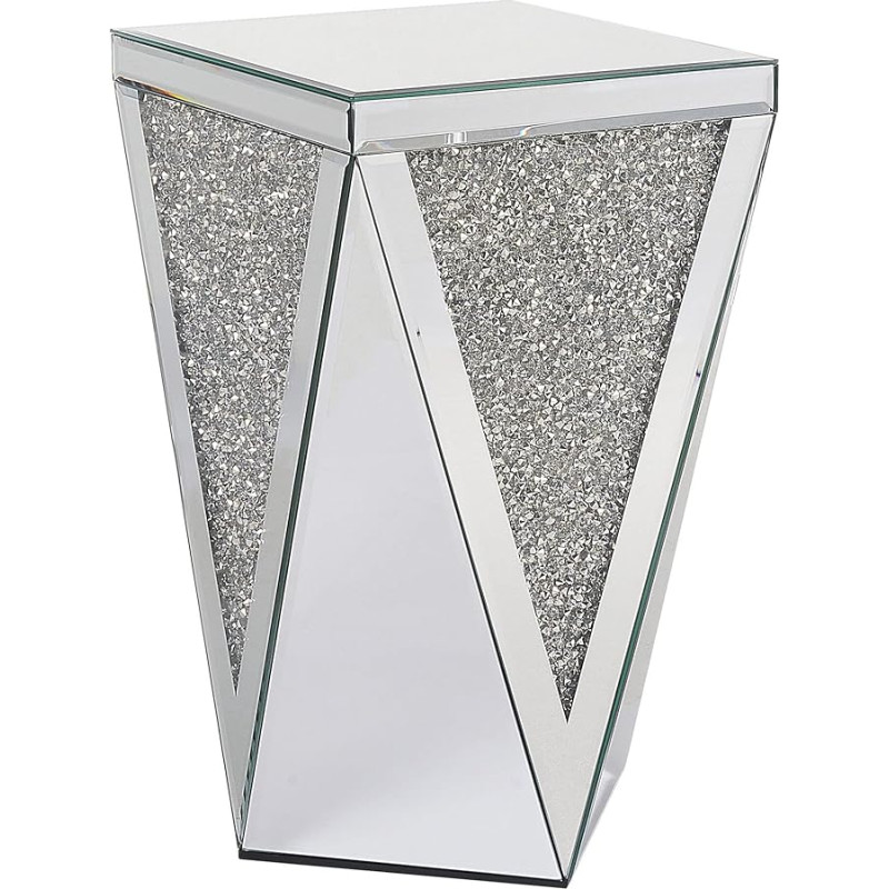 Glamour Silver Luxey Mirrored Side Table