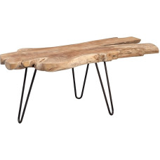 HomeTrends4You Tallus Coffee Table, Wood, Teak, 100 x 40 x 40 cm