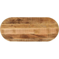 120x60cm Oval Folding Table with Glass Top Solid Mango Wood Coffee Office Modern Dining Leisure Use Stylish Versatile Furniture