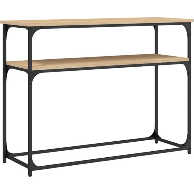 Makastle Console Table, Hallway Table, Decorative Table, Living Room and Bedroom, Standing Shelf, Side Table, Sofa Table, Entrance Table Behind Sofa, Sonoma Oak, 100 x 35.5 x 75 cm, Wood Material