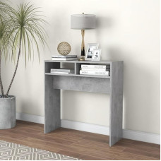 Console Table, Side Table, Living Room Table, Sofa Table, Entrance Table with 2 Open Compartments, for Living Room, Hallway, Bedroom, Easy Assembly, Concrete Grey, 78 x 30 x 80 cm, Chipboard