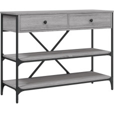 Makastle Sonoma Console Table Hallway Table Decorative Living Room and Bedroom Standing Shelf Side Table Sofa Table Entrance Table Behind Sofa with Drawers and Shelves Grey