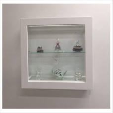 VM ART DESIGN GLASS VMBR6TC-QD50-TR-WHT Hanging Glass Display Cabinet