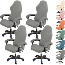 ouxei Verdicktes Stretch-Computerstuhlbezug-Set – Universell Für Büro-Schreibtischstühle, Gaming-Stühle (1/2/4/6 Stück)(Grey 4pcs)