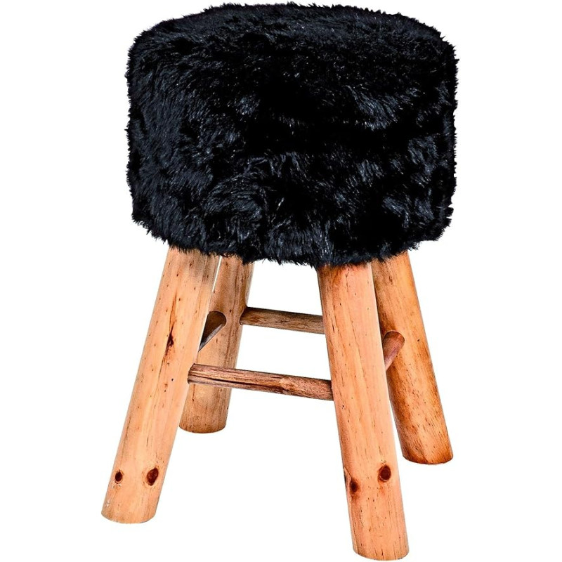 Solid Wood Stool Colour: Black