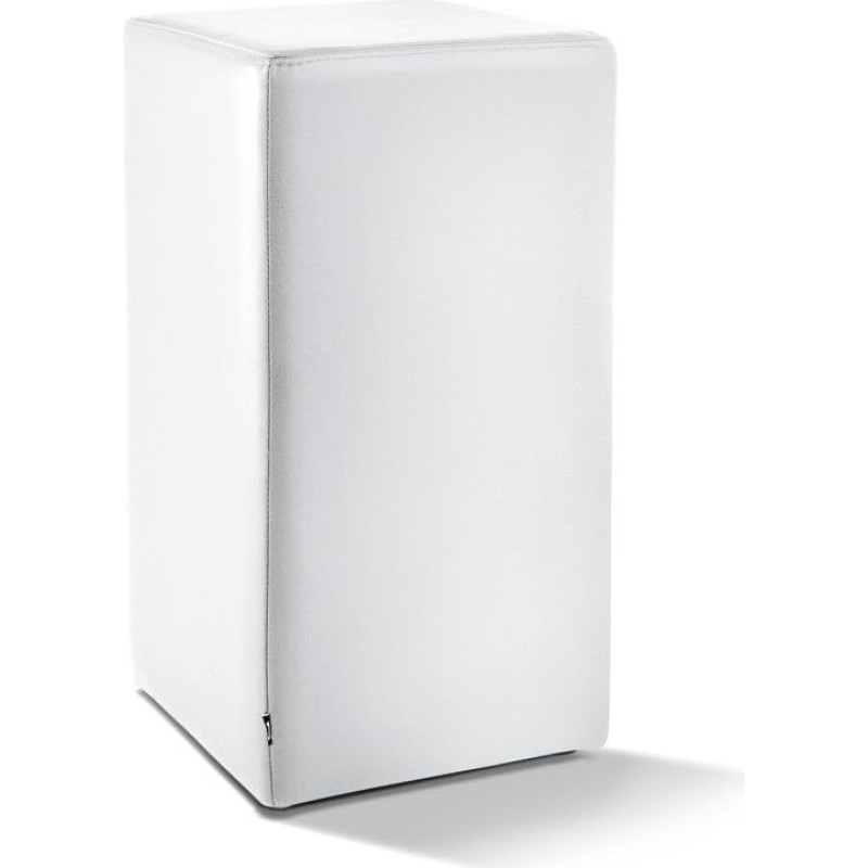 Pomp Counter Stool with Comfortable Upholstery - W=33cm, D=33cm, H=65cm, Snow White Real Leather