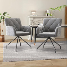 Dining Room Chairs Set of 2 with Diamond Pattern and Lumbar Support, Modern Lounge Chair, Living Room Chair for Bedroom - Modern Comfort for Versatile Rooms, Elegant Velvet, Light Grey