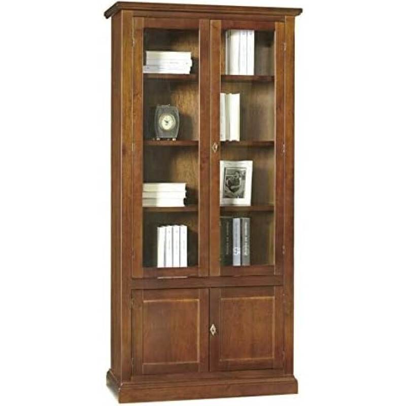 Arte Povera Display Cabinet Solid Wood and MDF 2 Doors 2 Doors Low Surface 90 x 41 x 186 cm