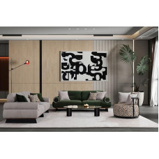 Generisch Heliopsis 3+3+1 Living Room Set Green / Grey