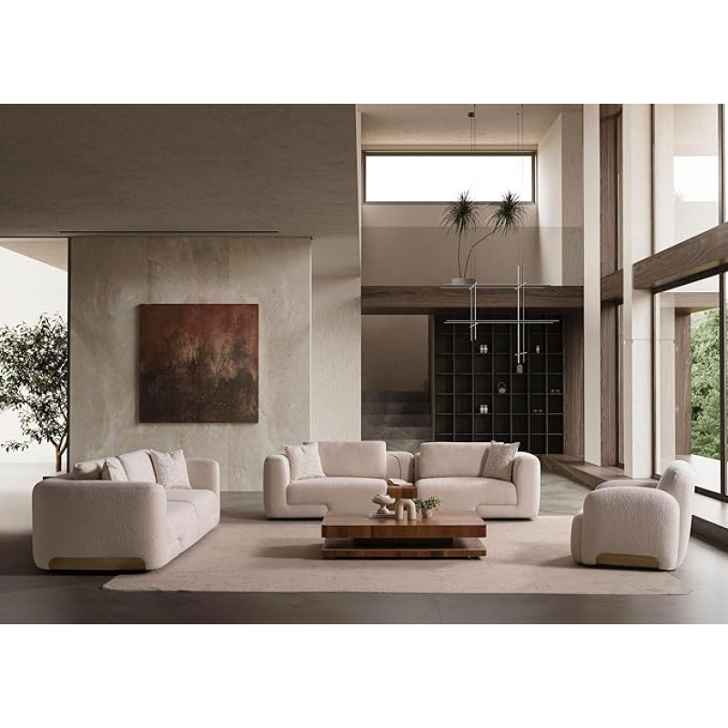 Generisch Scilla 3 + 3 + 1 + Centre Console Table Beige